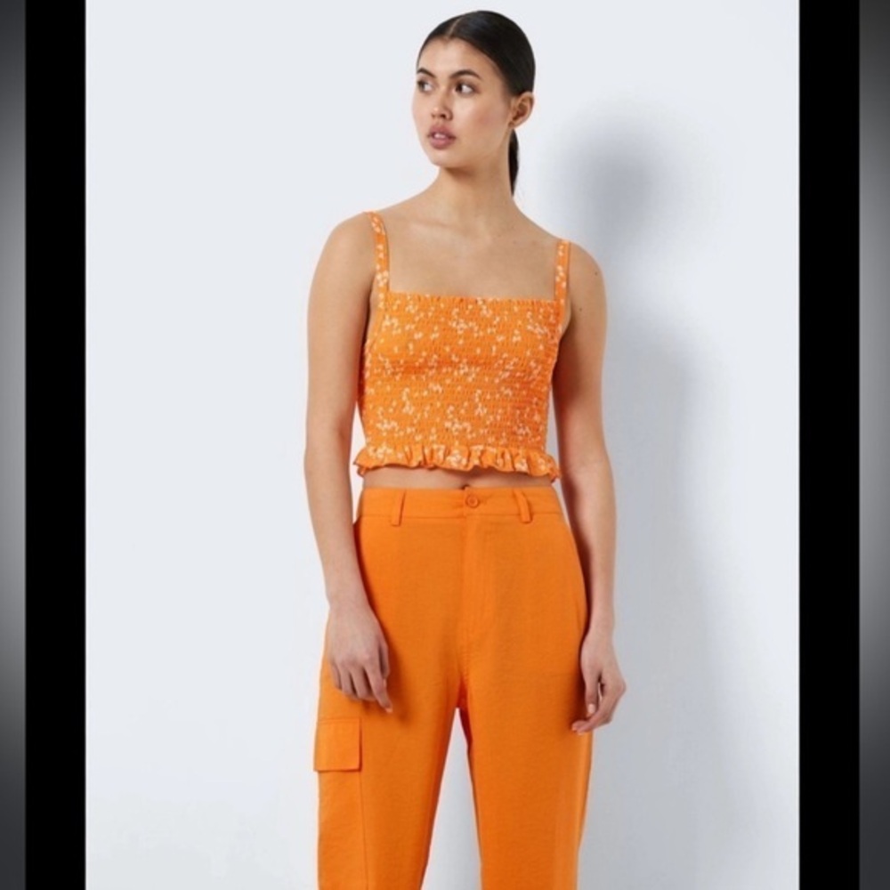 Noisy‎ May Lea Smocked Crop Top small nwt